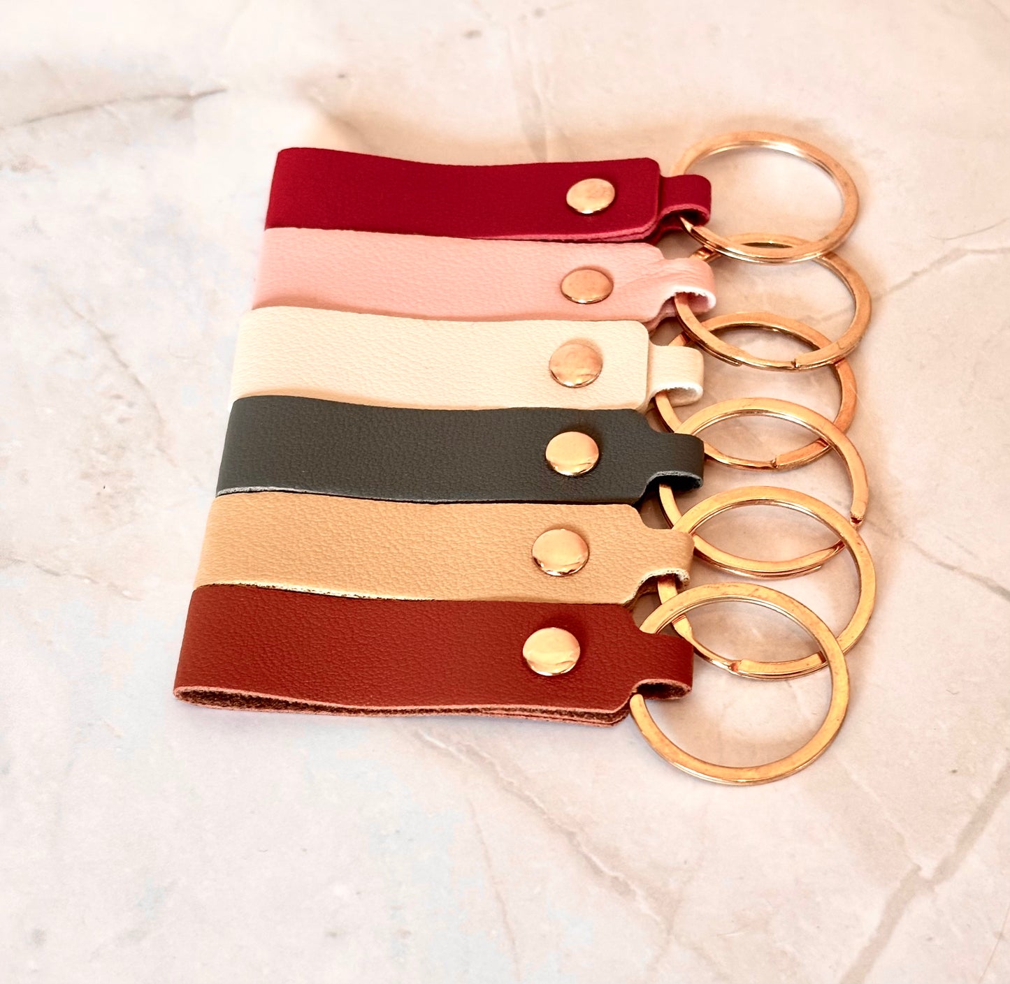 Solid PU Leather Keychain